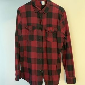 H&M Divided Flannel (maroon) long sleeve shirt